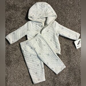 Little Planet Gray Quilted Set With Bears